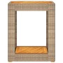 Mesa auxiliar jardín tapa madera ratán PE beige 60x40x75 cm en Mesas de jardín | Comprar online en Foru.es