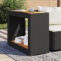 Mesa auxiliar jardín tapa madera ratán PE negro 100x40x75 cm en Mesas de jardín | Comprar online en Foru.es
