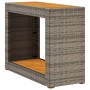 Mesa auxiliar jardín tapa madera ratán PE gris 100x40x75 cm en Mesas de jardín | Comprar online en Foru.es