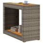 Mesa auxiliar jardín tapa madera ratán PE gris 100x40x75 cm en Mesas de jardín | Comprar online en Foru.es