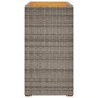 Mesa auxiliar jardín tapa madera ratán PE gris 100x40x75 cm en Mesas de jardín | Comprar online en Foru.es