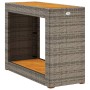 Mesa auxiliar jardín tapa madera ratán PE gris 100x40x75 cm en Mesas de jardín | Comprar online en Foru.es
