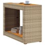 Mesa auxiliar jardín tapa madera ratán PE beige 100x40x75 cm en Mesas de jardín | Comprar online en Foru.es