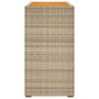 Mesa auxiliar jardín tapa madera ratán PE beige 100x40x75 cm en Mesas de jardín | Comprar online en Foru.es