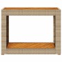 Mesa auxiliar jardín tapa madera ratán PE beige 100x40x75 cm en Mesas de jardín | Comprar online en Foru.es