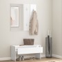 Set de muebles de recibidor madera contrachapada blanco brillo de vidaXL, Bancos para recibidores y almacenamiento - Ref: For...