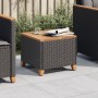 Mesa de jardín ratán sintético madera acacia negro 45x45x37 cm en Mesas de jardín | Comprar online en Foru.es