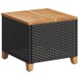 Mesa de jardín ratán sintético madera acacia negro 45x45x37 cm en Mesas de jardín | Comprar online en Foru.es