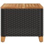 Mesa de jardín ratán sintético madera acacia negro 45x45x37 cm en Mesas de jardín | Comprar online en Foru.es