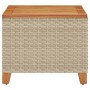 Mesa de jardín ratán sintético madera acacia beige 45x45x37 cm en Mesas de jardín | Comprar online en Foru.es