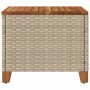 Mesa de jardín ratán sintético madera acacia beige 45x45x37 cm en Mesas de jardín | Comprar online en Foru.es