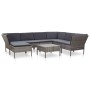 Set de muebles de jardín 8 pzas y cojines ratán sintético gris de vidaXL, Conjuntos de jardín - Ref: Foro24-48954, Precio: 60...