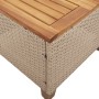 Mesa de jardín ratán sintético madera acacia beige 45x45x37 cm en Mesas de jardín | Comprar online en Foru.es