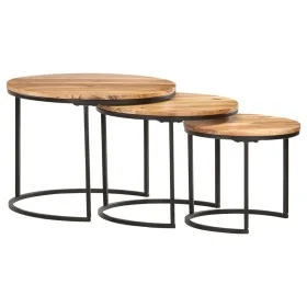 Mesas apilables 3 unidades madera maciza de acacia de vidaXL, Mesas de centro - Ref: Foro24-286185, Precio: 98,20 €, Descuent...