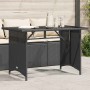 Mesa de jardín superficie de vidrio ratán PE negro 110x68x70 cm en Mesas de jardín | Comprar online en Foru.es