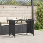 Mesa de jardín superficie de vidrio ratán PE negro 110x68x70 cm en Mesas de jardín | Comprar online en Foru.es
