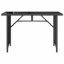 Mesa de jardín superficie de vidrio ratán PE negro 110x68x70 cm en Mesas de jardín | Comprar online en Foru.es