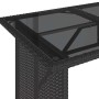 Mesa de jardín superficie de vidrio ratán PE negro 110x68x70 cm en Mesas de jardín | Comprar online en Foru.es