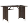 Mesa de jardín superficie vidrio ratán PE marrón 110x68x70 cm en Mesas de jardín | Comprar online en Foru.es