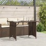 Mesa de jardín superficie vidrio ratán PE marrón 110x68x70 cm en Mesas de jardín | Comprar online en Foru.es