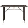 Mesa de jardín superficie vidrio ratán PE marrón 110x68x70 cm en Mesas de jardín | Comprar online en Foru.es
