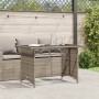 Mesa de jardín superficie de vidrio ratán PE gris 110x68x70 cm en Mesas de jardín | Comprar online en Foru.es