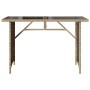 Mesa de jardín superficie de vidrio ratán PE beige 110x68x70 cm en Mesas de jardín | Comprar online en Foru.es