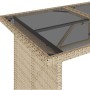 Mesa de jardín superficie de vidrio ratán PE beige 110x68x70 cm en Mesas de jardín | Comprar online en Foru.es