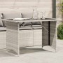Mesa jardín superficie vidrio ratán PE gris claro 110x68x70 cm en Mesas de jardín | Comprar online en Foru.es