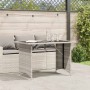 Mesa jardín superficie vidrio ratán PE gris claro 110x68x70 cm en Mesas de jardín | Comprar online en Foru.es