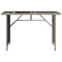 Mesa jardín superficie vidrio ratán PE gris claro 110x68x70 cm en Mesas de jardín | Comprar online en Foru.es