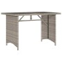 Mesa jardín superficie vidrio ratán PE gris claro 110x68x70 cm en Mesas de jardín | Comprar online en Foru.es