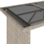 Mesa jardín superficie vidrio ratán PE gris claro 110x68x70 cm en Mesas de jardín | Comprar online en Foru.es