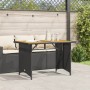 Mesa de jardín superficie de madera ratán PE negro 110x68x70 cm en Mesas de jardín | Comprar online en Foru.es