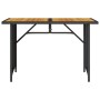 Mesa de jardín superficie de madera ratán PE negro 110x68x70 cm en Mesas de jardín | Comprar online en Foru.es