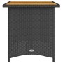 Mesa de jardín superficie de madera ratán PE negro 110x68x70 cm en Mesas de jardín | Comprar online en Foru.es