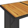 Mesa de jardín superficie de madera ratán PE negro 110x68x70 cm en Mesas de jardín | Comprar online en Foru.es