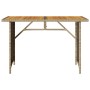 Mesa de jardín superficie de madera ratán PE beige 110x68x70 cm en Mesas de jardín | Comprar online en Foru.es
