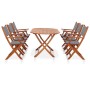 Set de comedor de jardín 7 pzas madera eucalipto textilene gris de vidaXL, Conjuntos de jardín - Ref: Foro24-278911, Precio: ...
