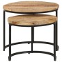 Mesas apilables 2 unidades madera rugosa de mango de vidaXL, Mesas de centro - Ref: Foro24-337999, Precio: 86,32 €, Descuento: %