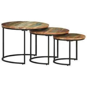 Mesas apilables 3 unidades mesa maciza reciclada de vidaXL, Mesas de centro - Ref: Foro24-338003, Precio: 124,09 €, Descuento: %