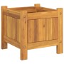 Jardinera con forro madera maciza de acacia 31x31x30 cm en Macetas y jardineras | Comprar online en Foru.es