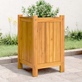 Jardinera con forro madera maciza de acacia 31x31x50 cm en Macetas y jardineras | Comprar online en Foru.es