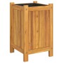 Jardinera con forro madera maciza de acacia 31x31x50 cm en Macetas y jardineras | Comprar online en Foru.es