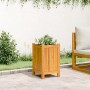 Jardinera con forro madera maciza de acacia 31x31x50 cm en Macetas y jardineras | Comprar online en Foru.es