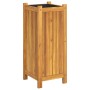 Jardinera con forro madera maciza de acacia 31x31x75 cm en Macetas y jardineras | Comprar online en Foru.es