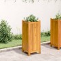 Jardinera con forro madera maciza de acacia 31x31x75 cm en Macetas y jardineras | Comprar online en Foru.es