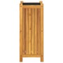 Jardinera con forro madera maciza de acacia 31x31x75 cm en Macetas y jardineras | Comprar online en Foru.es