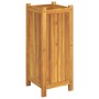 Jardinera con forro madera maciza de acacia 31x31x75 cm en Macetas y jardineras | Comprar online en Foru.es