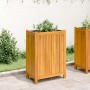 Jardinera con forro madera maciza de acacia 54x31x75 cm en Macetas y jardineras | Comprar online en Foru.es